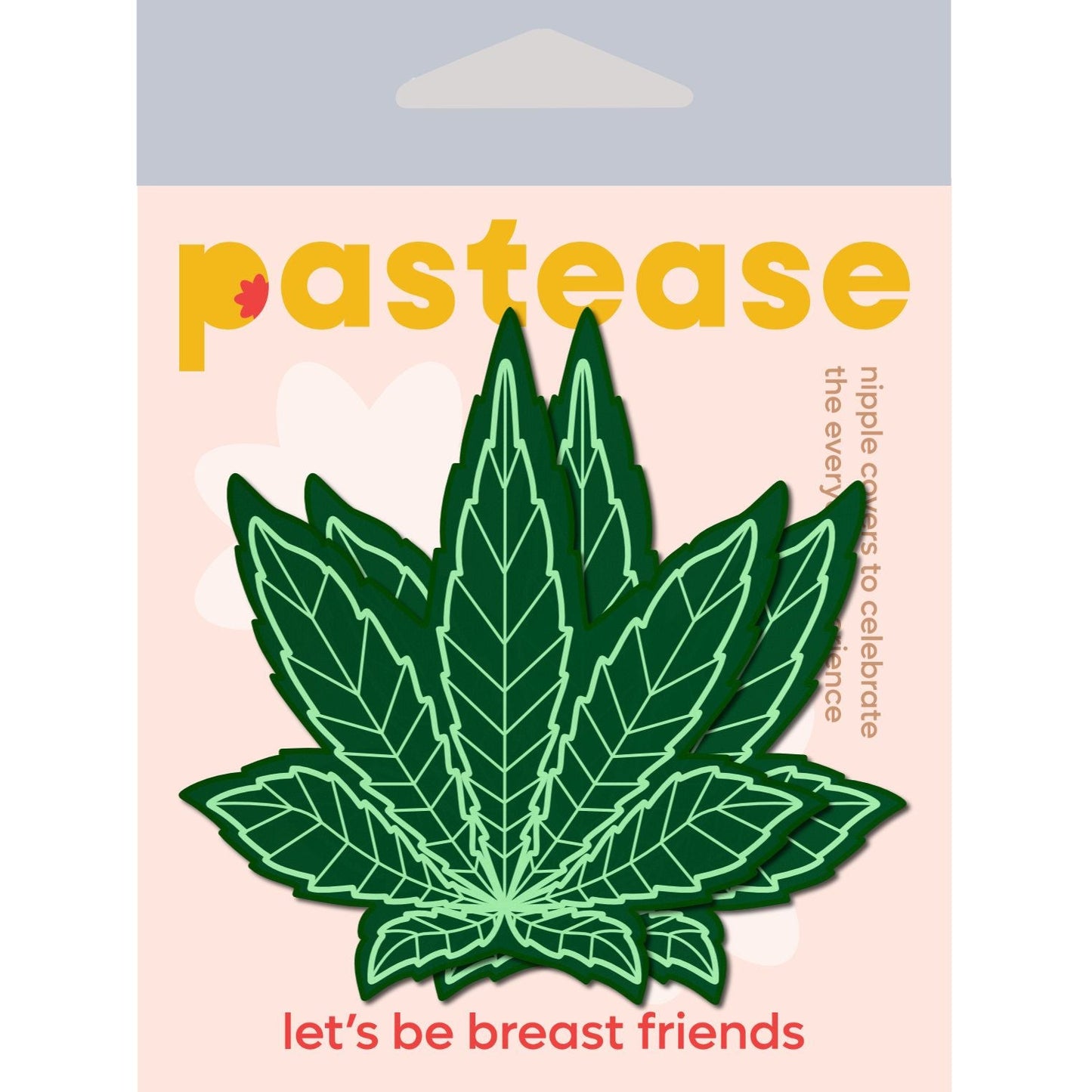 Pastease Indica Pot Leaf Glitter Pasties para pezones de hierba verde