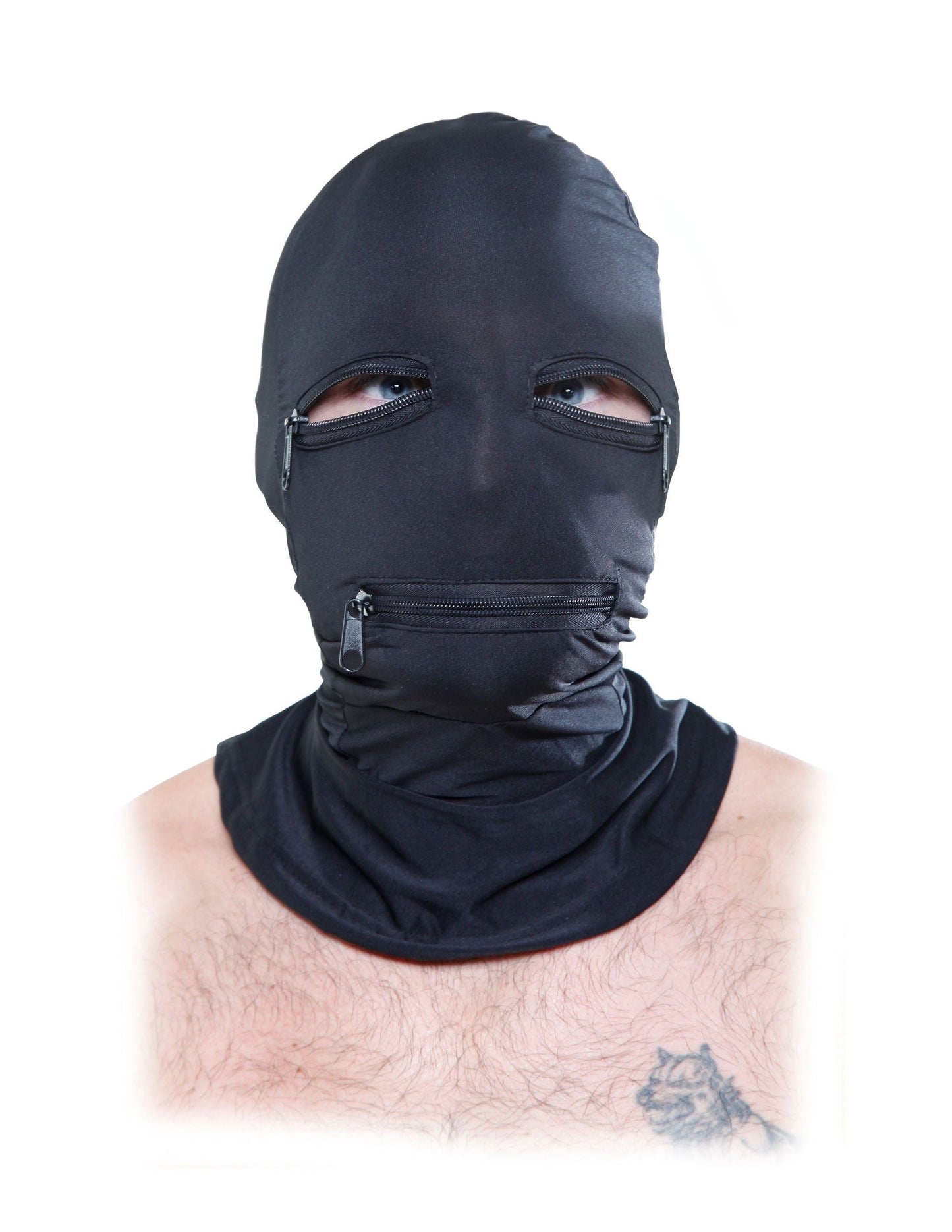 Fetish Fantasy Capucha negra con cremallera