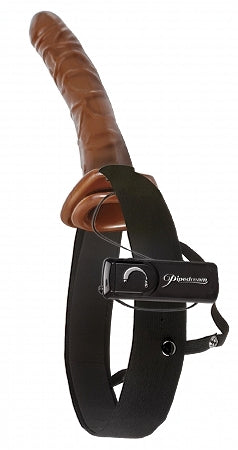 Fetish Fantasy 10in Chocolate Dream Vibrador Hollow Strap On