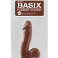 Basix Rubber Works 6.5in Dong W/suction Cup Brown