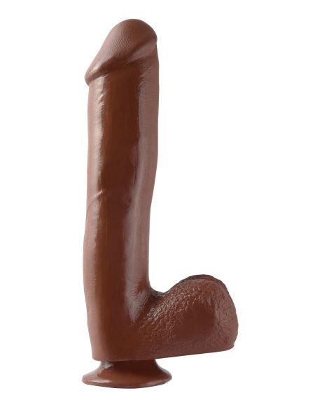 Basix Rubber Works 10in Dong W/suction Cup Brown