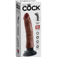 King Cock 7 In Cock Brown Vibrating