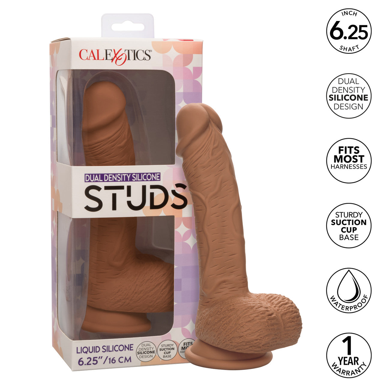 Stud de silicona de doble densidad de 6,25 pulgadas, color marrón