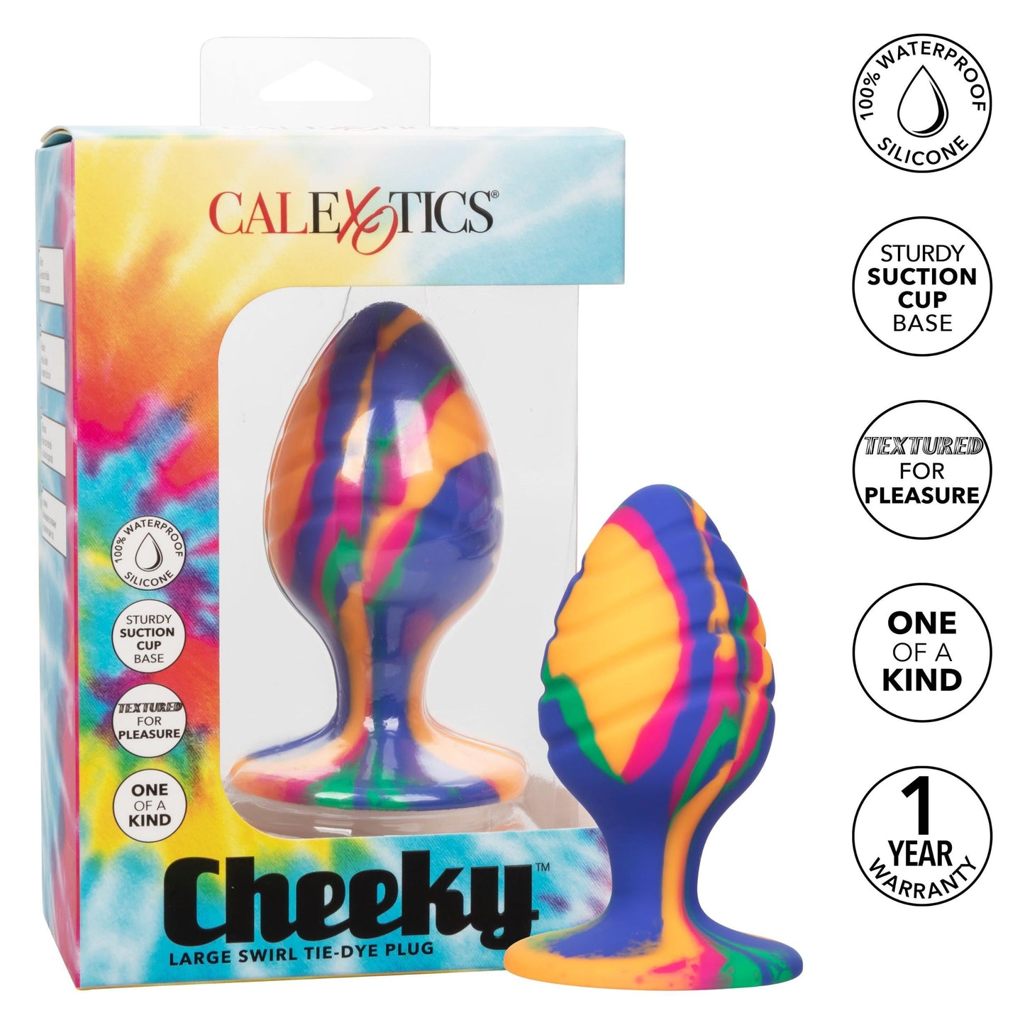 Large Tie Dye Swirl Cheeky Plug
