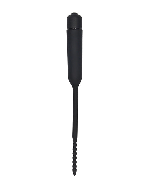 Tapón de bala vibratorio de silicona con punta rebordeada Sondeo uretral Negro