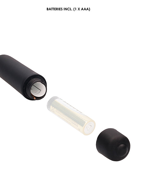 Tapón de bala vibratorio de silicona con punta rebordeada Sondeo uretral Negro