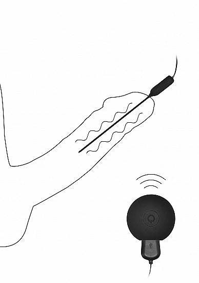 Plug Vibrador Recargable de Silicona Sondeo Uretral Negro