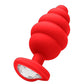 Crimson Ribbed Diamond Heart Plug