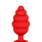Crimson Ribbed Diamond Heart Plug