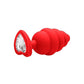 Crimson Ribbed Diamond Heart Plug