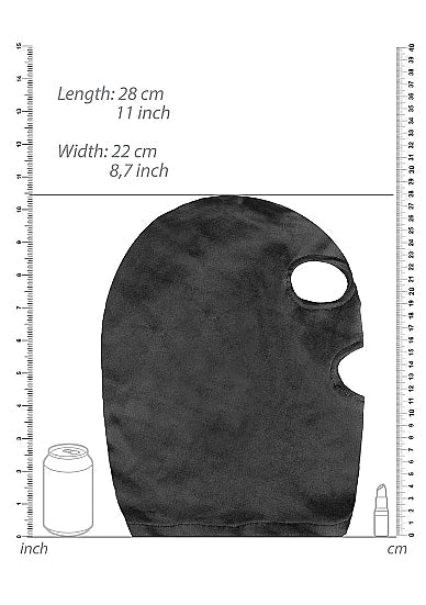 Mascarilla De Terciopelo Y Velcro Con Abertura Para Boca Y Ojos Negro