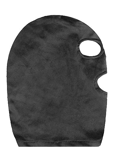Mascarilla De Terciopelo Y Velcro Con Abertura Para Boca Y Ojos Negro