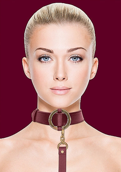Collar Ouch Halo Con Correa Burdeos