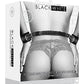 Esposas de cuero regenerado en blanco y negro con asa y correas ajustables