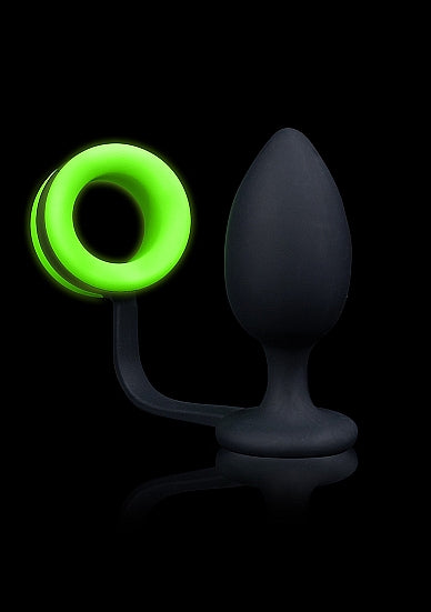 Plug anal luminoso con anillo para el pene que brilla en la oscuridad