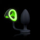 Plug anal luminoso con anillo para el pene y correa de bola que brilla en la oscuridad