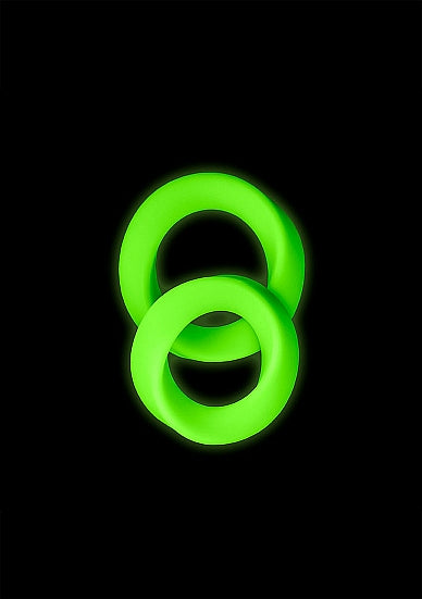 Juego de anillos para el pene Glow de 2 piezas que brillan en la oscuridad