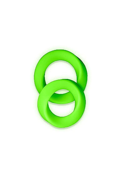 Juego de anillos para el pene Glow de 2 piezas que brillan en la oscuridad