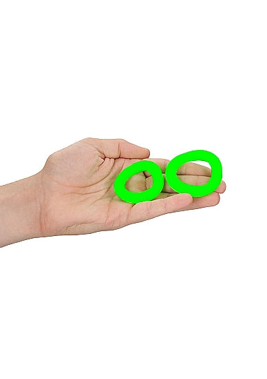 Juego de anillos para el pene Glow de 2 piezas que brillan en la oscuridad