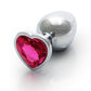 Rosy Heartthrob Medium Silver Butt Plug
