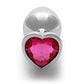 Rosy Heartthrob Medium Silver Butt Plug