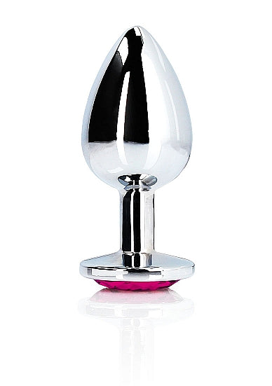 Rosy Heartthrob Medium Silver Butt Plug