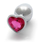 Rosy Heartthrob Medium Silver Butt Plug