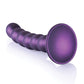 ¡Ay! Consolador con punto G de silicona con cuentas 5 en color morado metálico