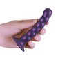 ¡Ay! Consolador con punto G de silicona con cuentas 5 en color morado metálico
