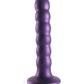 ¡Ay! Consolador con punto G de silicona con cuentas 5 en color morado metálico