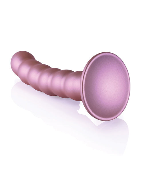¡Ay! Consolador 5 de silicona con cuentas y punto G en oro rosa