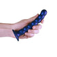 Ouch! Beaded Silicone G-spot Dildo 6.5 In Metallic Blue