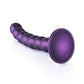 Ouch! Beaded Silicone G-spot Dildo 6.5 In Metallic Purple