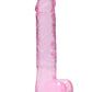 Realrock Consolador Realista De 9 Pulgadas Con Bolas Rosa Claro