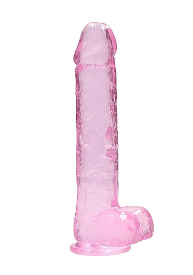 Realrock Consolador Realista De 9 Pulgadas Con Bolas Rosa Claro