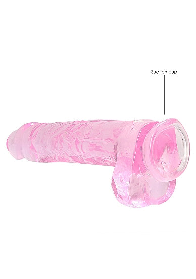 Realrock Consolador Realista De 9 Pulgadas Con Bolas Rosa Claro