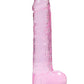 Realrock Consolador Realista De 9 Pulgadas Con Bolas Rosa Claro