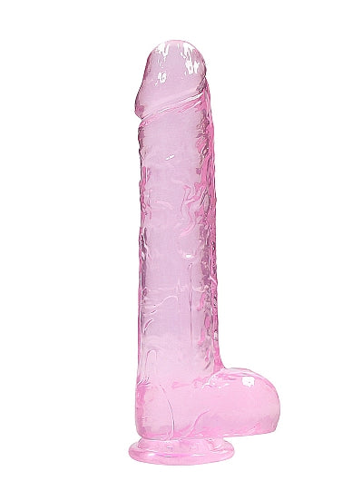 Realrock Consolador Realista De 9 Pulgadas Con Bolas Rosa Claro