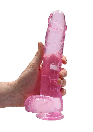 Realrock Consolador Realista De 9 Pulgadas Con Bolas Rosa Claro