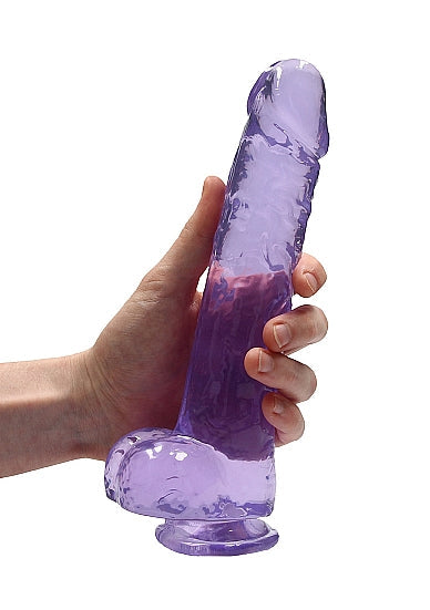 Realrock Consolador Realista De 9 Pulgadas Con Bolas Púrpura Claro