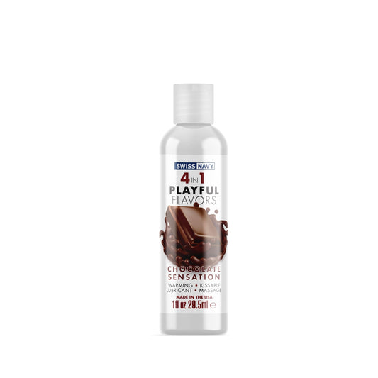 Swiss Navy 4 en 1 Sabores juguetones Sensación de chocolate 1oz
