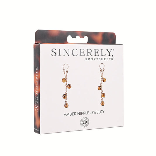 Sinceramente joyería de pezón ámbar
