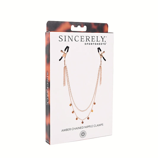 Sinceramente joyería de pezón con cadena de ámbar