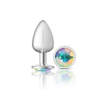 Plug redondo plateado grande Gleaming Aura