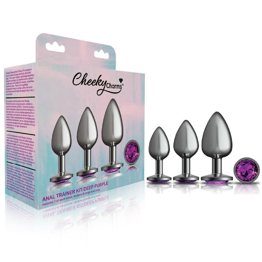 Kit de dijes metálicos de color morado oscuro y bronce de cañón