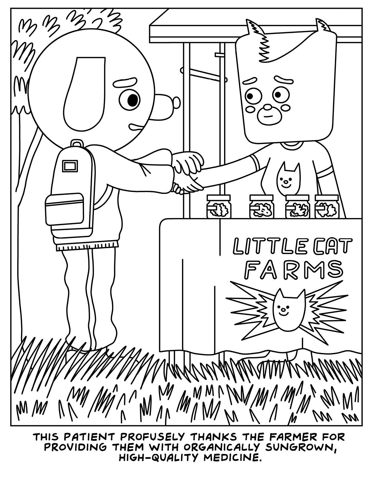 Libro para colorear Una visita a la granja de cannabis