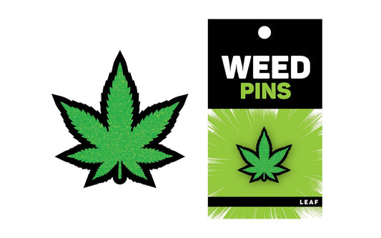 Pin de hoja de brillo verde