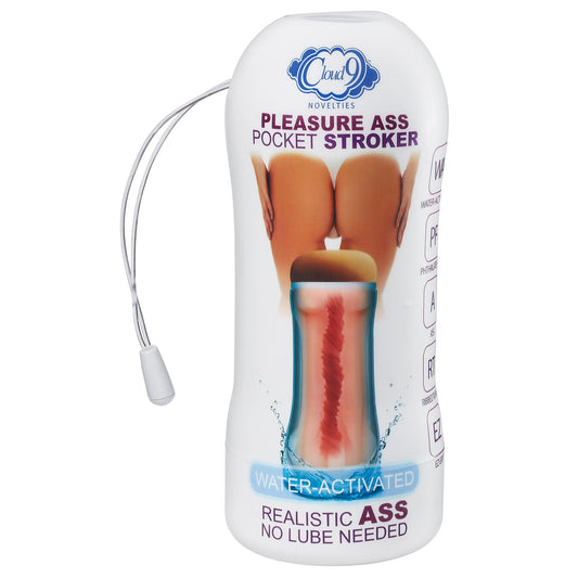 Cloud 9 Pleasure Anal Pocket Stroker Bronceado activado por agua