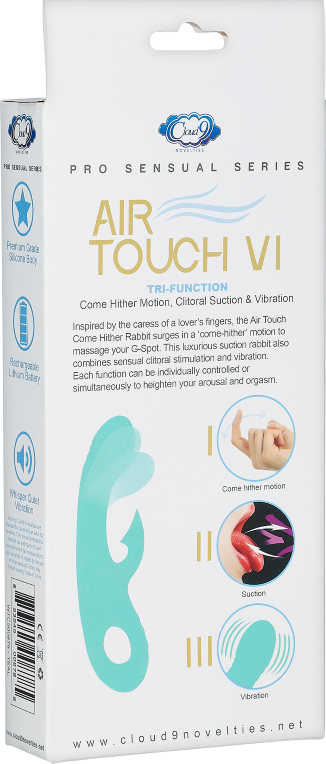 Cloud 9 Pro Sensual Air Touch Vi Come Hither Conejo Verde azulado