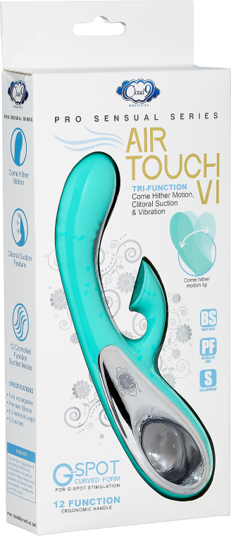 Cloud 9 Pro Sensual Air Touch Vi Come Hither Conejo Verde azulado
